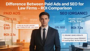 Difference Between Paid Ads and SEO for Law Firms – ROI Comparison